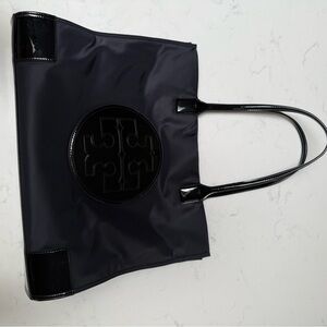 Tory Burch Ella Patent Black Tote Bag